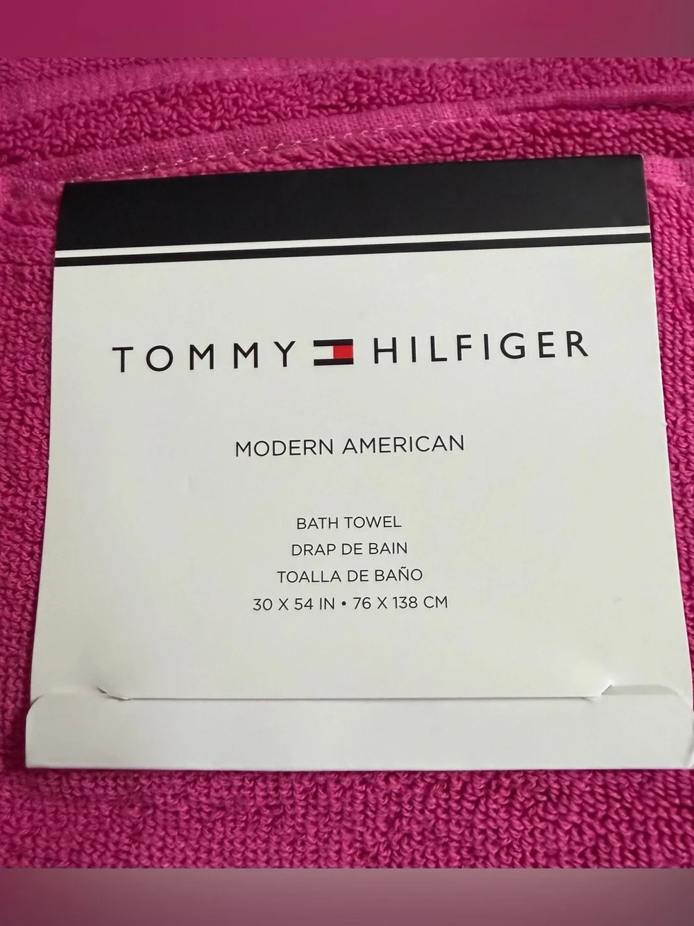 Tommy Hilfiger 10 Piece Vibrant Pink Cotton Bath Towel and Wash Cloth Set
